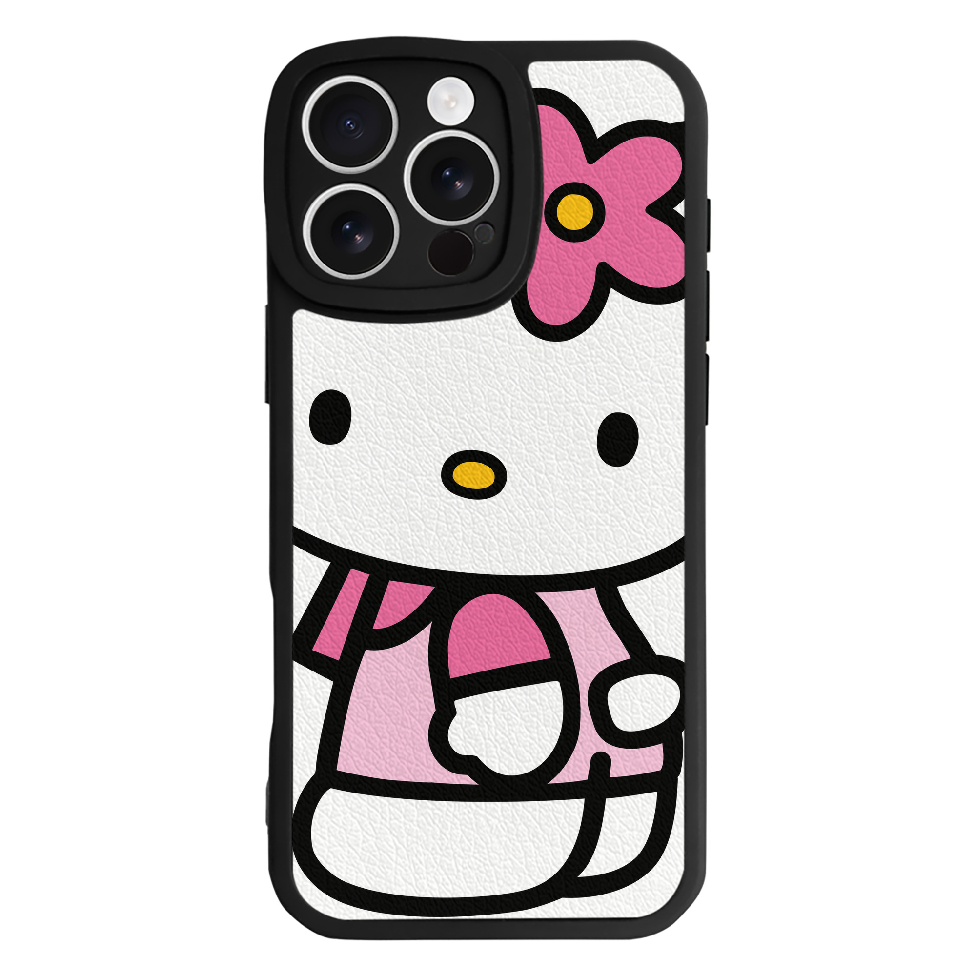 （画像用） Hello Kitty ハローキティ 【iPhone 16シリーズ対応】シリコンスマホケース（レザー調） 材質：シリコン